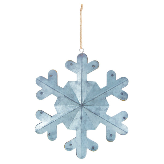 Christmas D?cor Snowflake Christmas Decorations Tin Silver 6.5 X 7.375 Inches