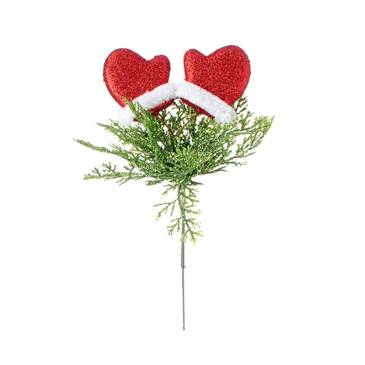 Christmas Pick With Mittens Glitter Multi Color 9 Inches