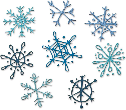 Sizzix Thinlits Dies By Tim Holtz 8 Per Pkg Scribbly Snowflakes