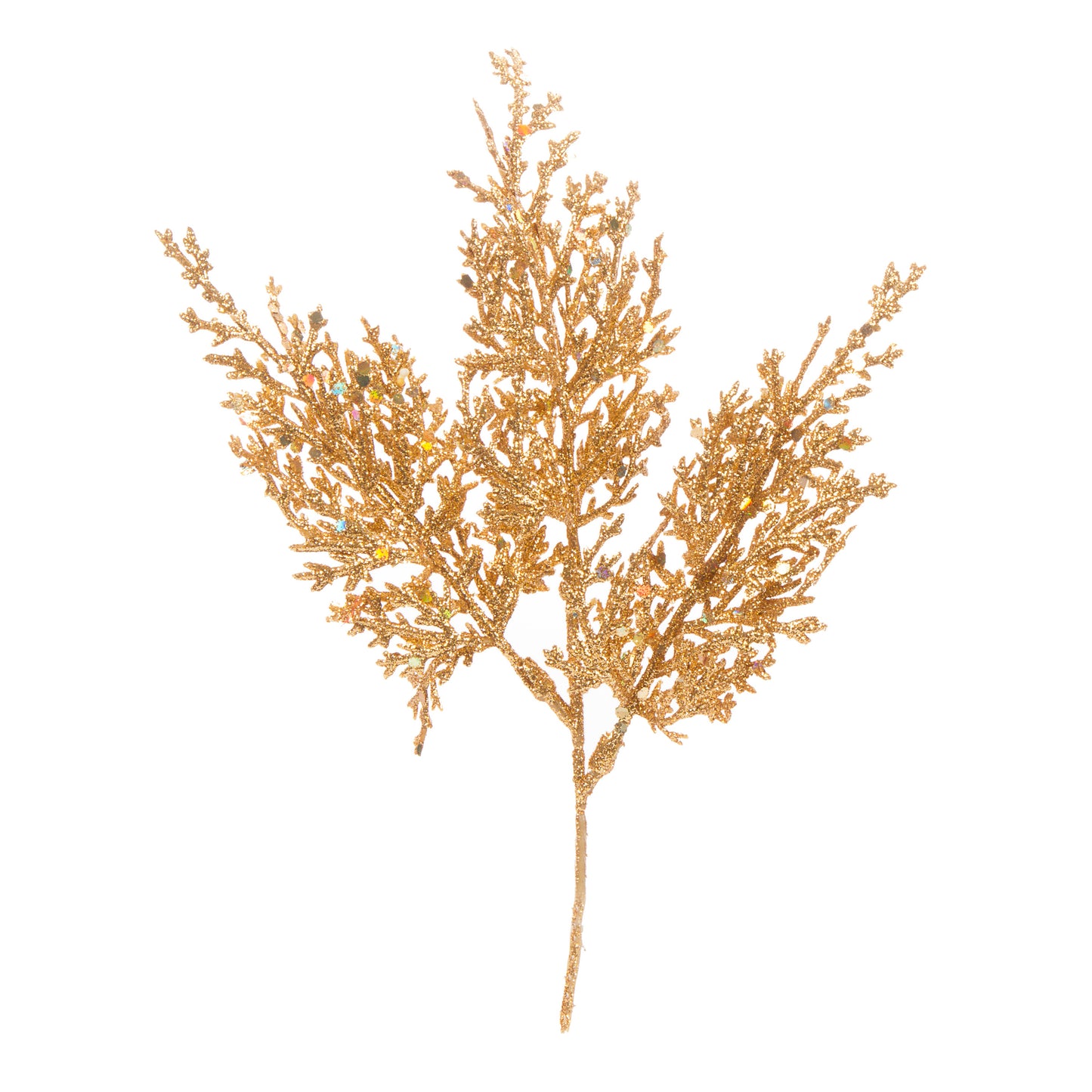 Christmal Floral Gold Glitter Pick 3 Tips 10 Inches