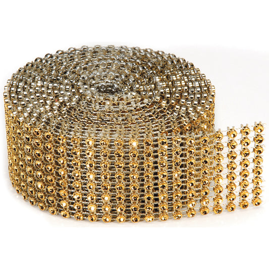 Bling On A Roll 3mm X 2Yards 8 Rows Gold