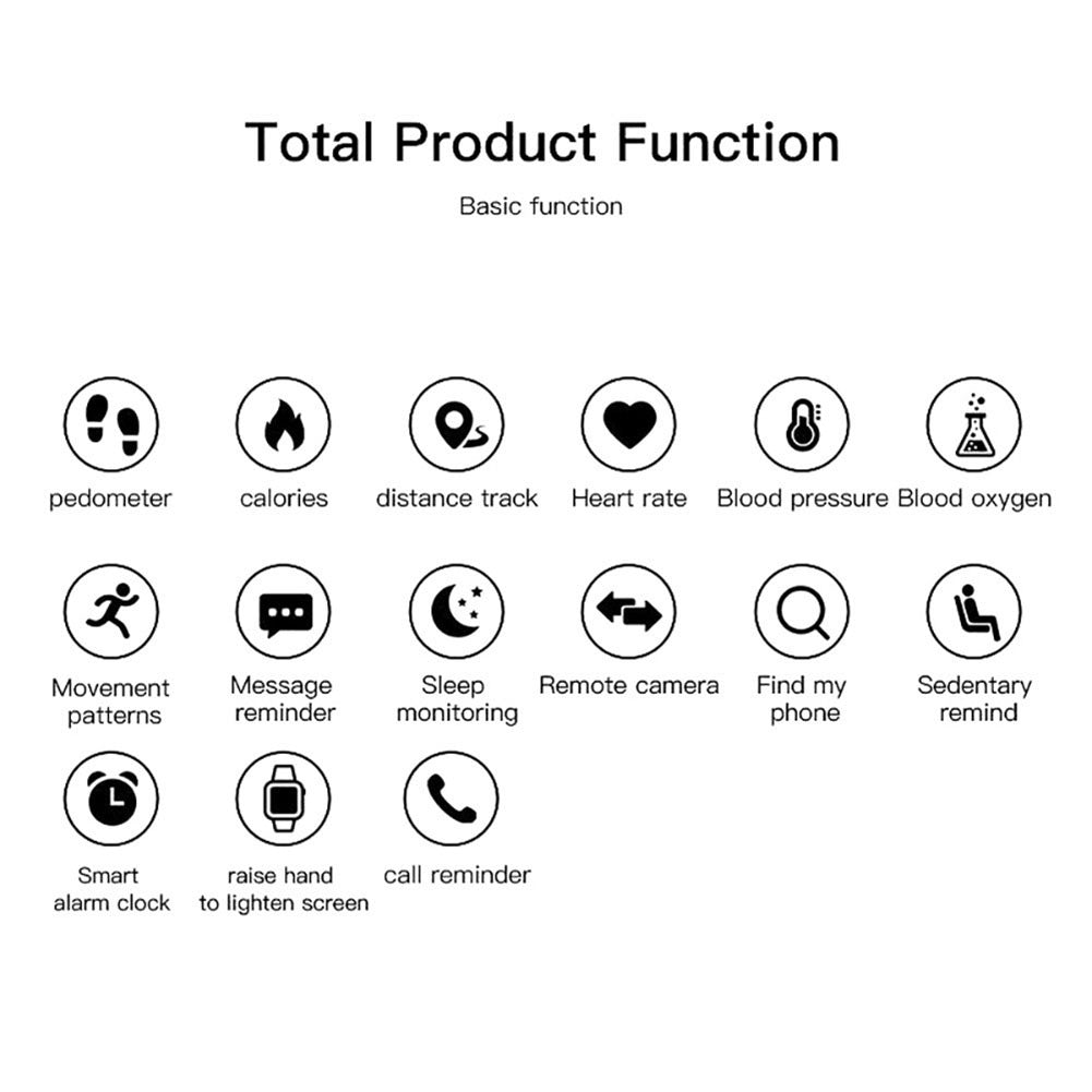 D18 1.44 Inch Sports Smart Watch Round Screen Smart Bracelet Heart Rate Blood Pressure Sleep Monitor red