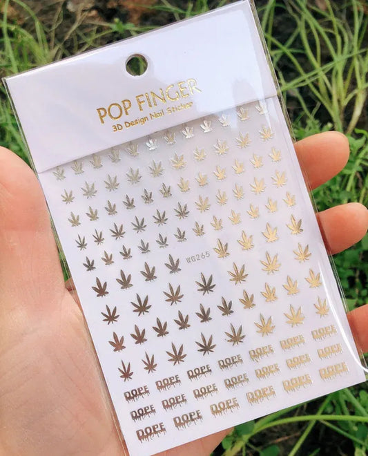 Color: Brown - 1PCS New English Alphabet Nail Stickers Multi-Color Laser Reflective Nail Slider Art Cool Text Nail Kit