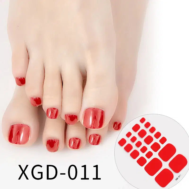 Color: MULTI - Colorful Nail Stickers Foot Shiny Glitter Nails  Charms Full Cover Self-Adhesive Nail Polish Stickers for Nails Art