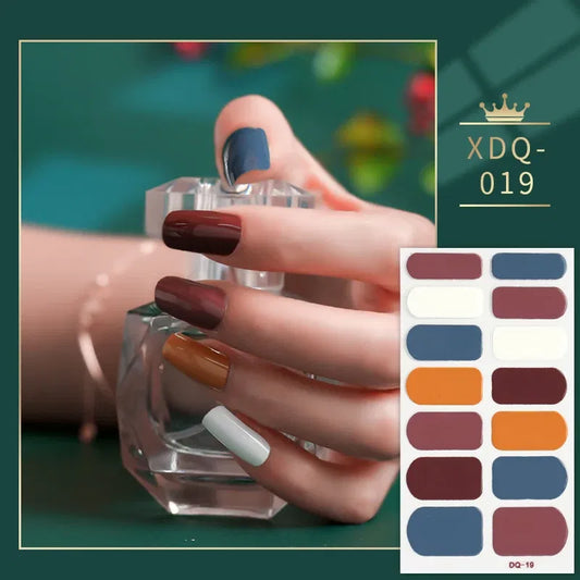 Color: Normal White - Dropshipping Yellow and Green Nail Stickers Self Adhesive Manicure Nail Art Decoration Nail Accessories Stickers for Nails Gifts