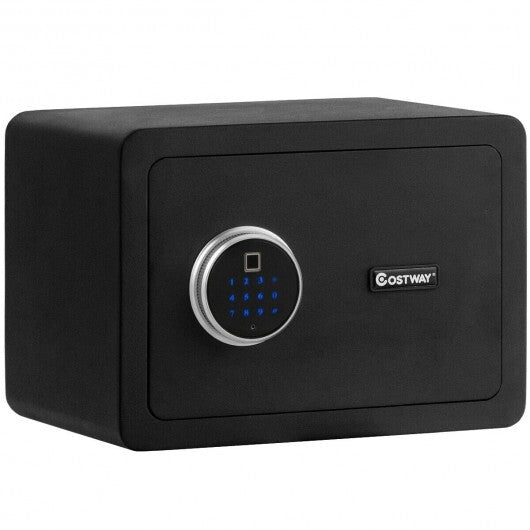 2-Layer Security Safe Deposit Box with Inner LED Light - Color: Black