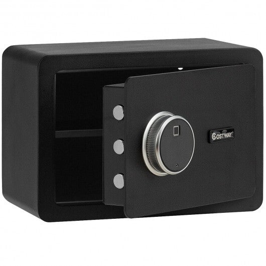 2-Layer Security Safe Deposit Box with Inner LED Light - Color: Black