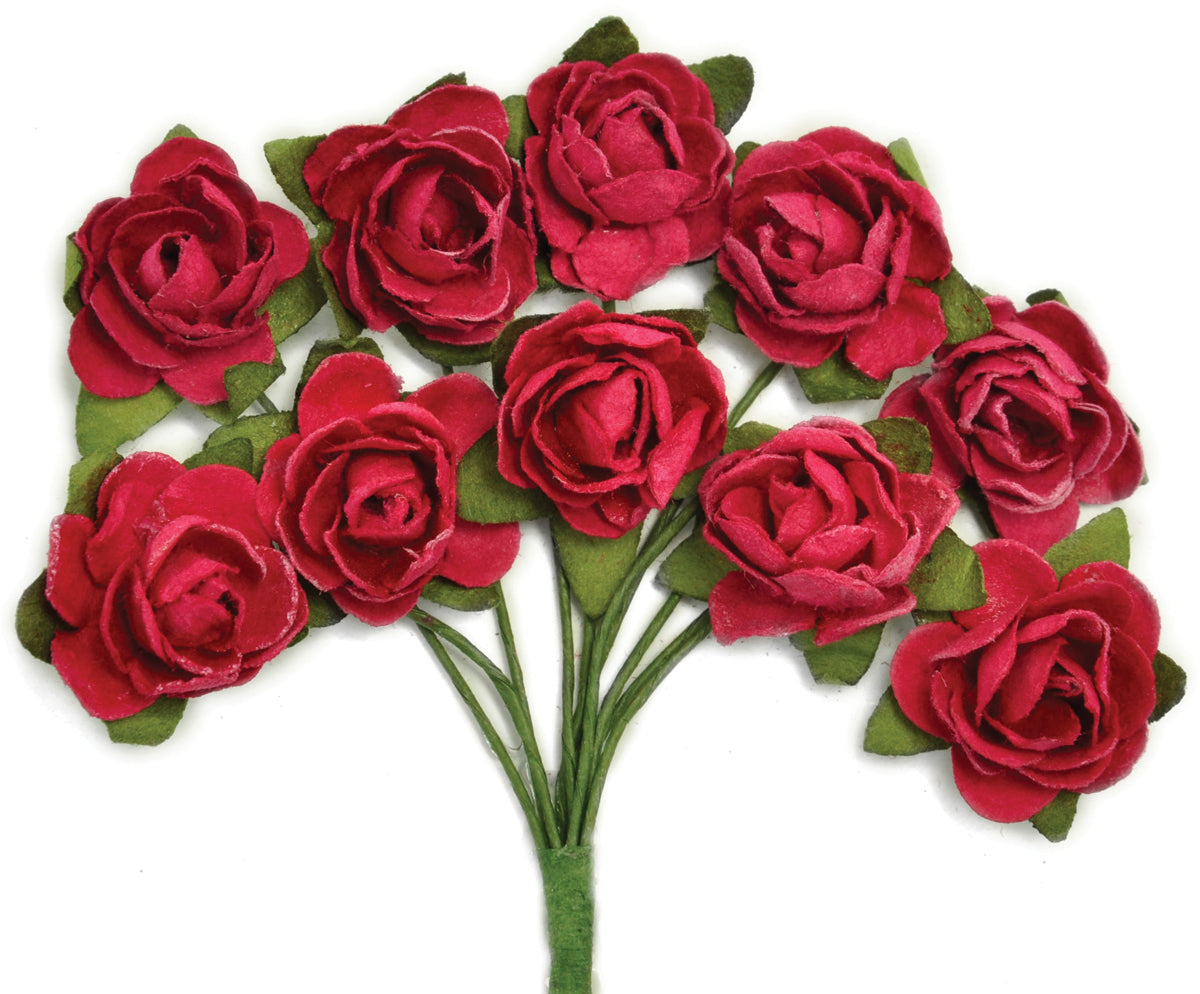 Paper Blooms Mini Flowers Cranberry