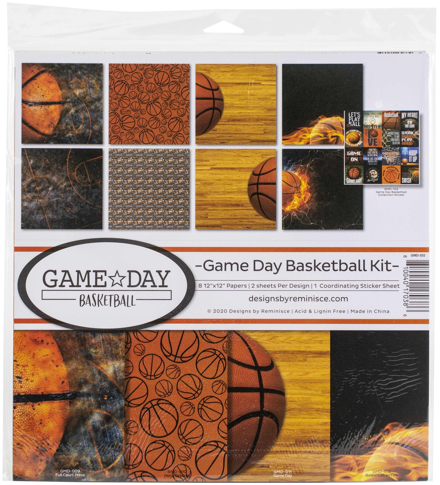 Reminisce Collection Kit 12inchesX12inches Game Day Basketball