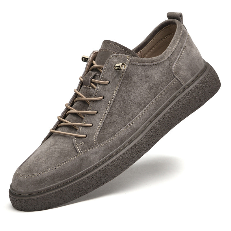 Pigskin Breathable Trendy Stylish Retro Minimalism All-match Soft Bottom No-tie Casual Shoes