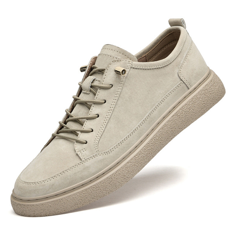 Pigskin Breathable Trendy Stylish Retro Minimalism All-match Soft Bottom No-tie Casual Shoes