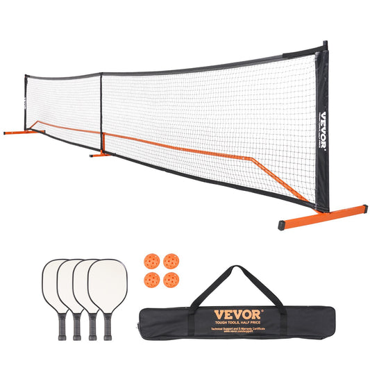 Pickleball Net Set, 22FT Regulation Size Portable Pickleball System with Carrying Bag & Balls & Paddles, Weather Resistant Steady Metal Frame & Strong PE Net, for Outdoor Backyard Driveway