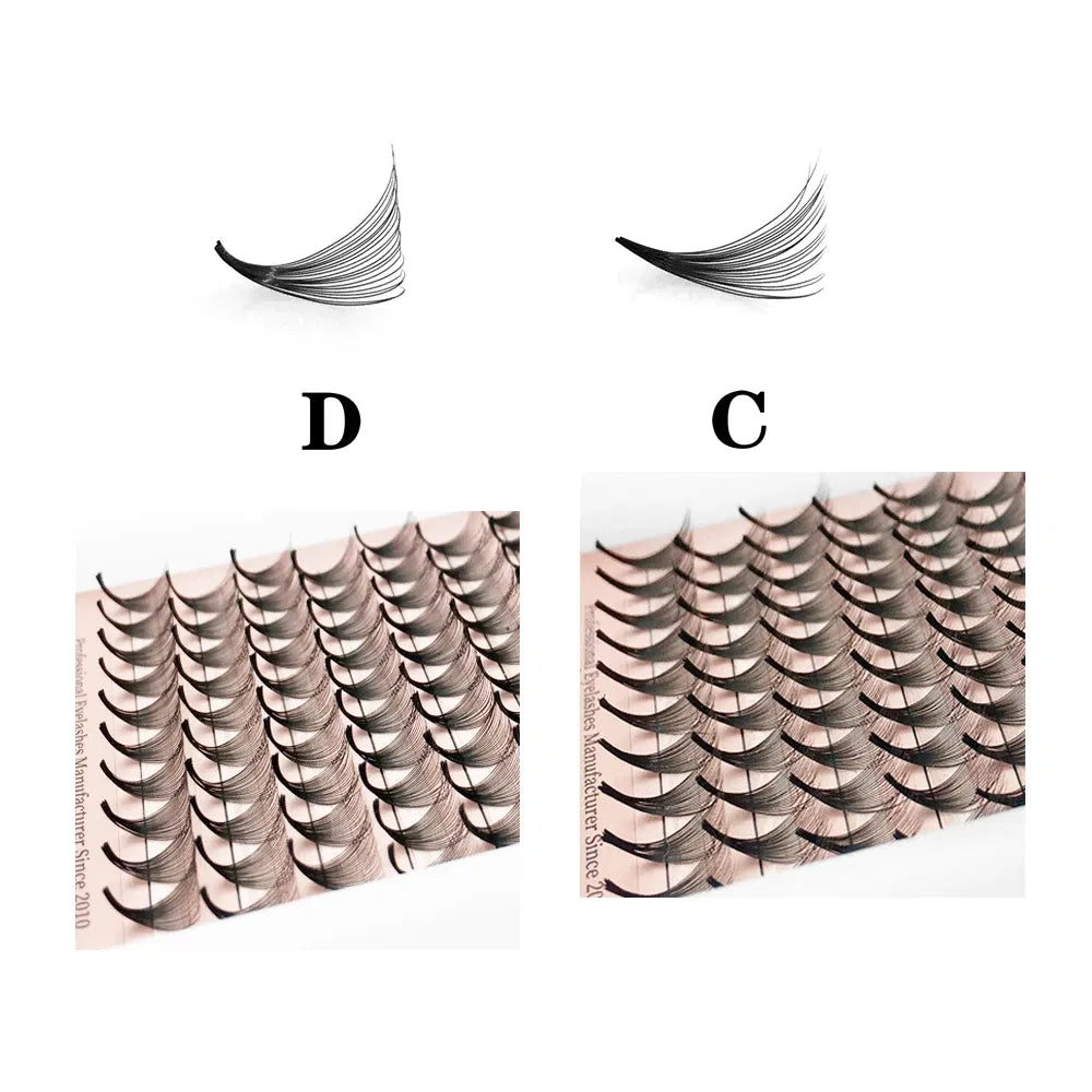 Color: Light Blue, Curl: D, Thickness: 0.07mm, Length: 13mm, Ships From: CHINA - Goddess 12D/14D/16D/20D Premade Fan Eyelash Extensions Natural Soft Russian Volume Lashes Faux Mink Individual Lash Extensions