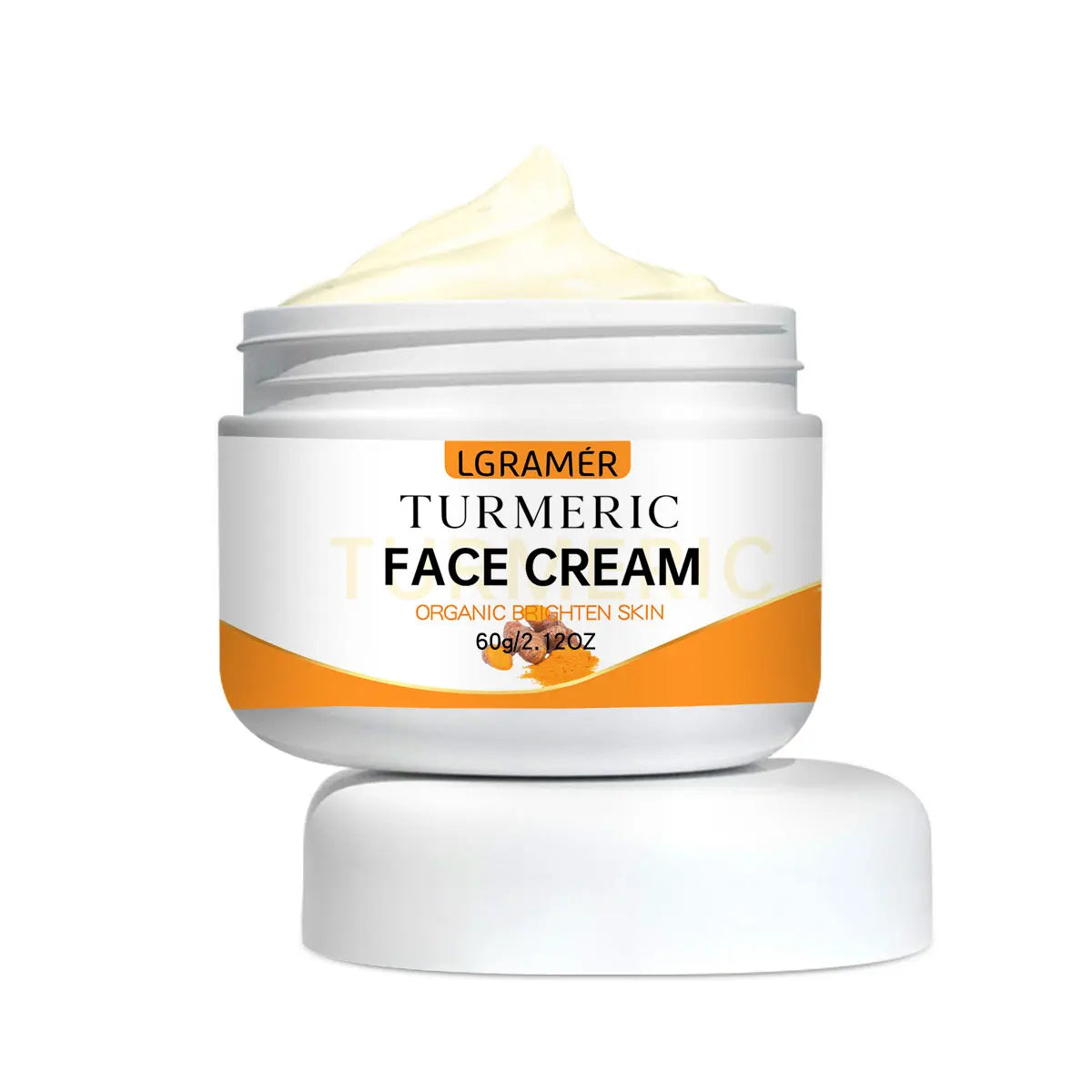 Turmeric Whitening Face Cream Wrinkle Removal Lighten Fine Lines Makes Skin Look More Youthful Birghten Moisturize Facial Care - Color 60g