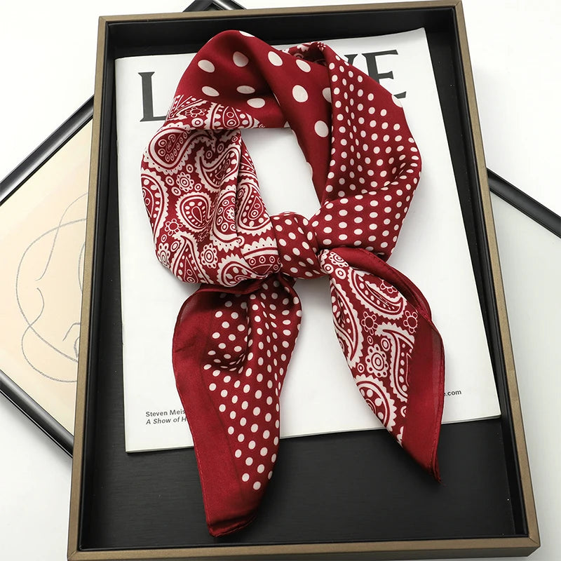 2025 New Fashion 70X70cmPrinted Women's Scarf Pashmina Silk Scarf Square Shawl Decorative Headband Neck Luxury Design Bandana - Color 2112JNC04-01