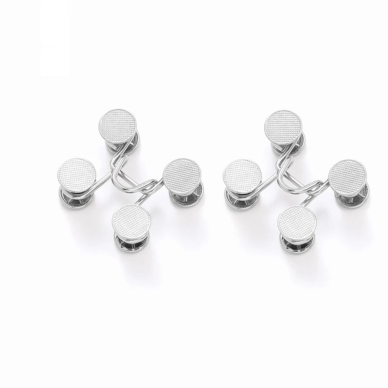 2pcs Skirt Pants Tighten Waist Brooches Jeans Adjustable Waist Clip Button Pearl Women's Brooch Set DIY Clothing Accessories - Metal color silver-color