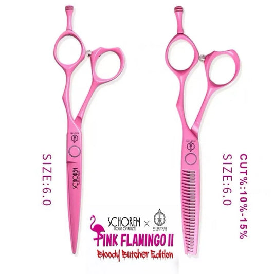 Color: WHITE, Ships From: CHINA - Japanese Mizutani Professional Barber Scissors 6-inch High Quality Pink Flamingo Scissors Straight Scissors Seamless Scissors Se