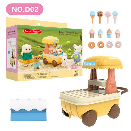 1:12 Miniature Furniture Forest Family Kitchen Toy Dining Table Dollhouse Accessories Bathroom Pretend Play For Girl Gifts Toys - Color D02