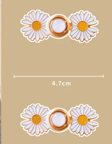 2pcs Skirt Pants Tighten Waist Brooches Jeans Adjustable Waist Clip Button Pearl Women's Brooch Set DIY Clothing Accessories - Metal color white-golden