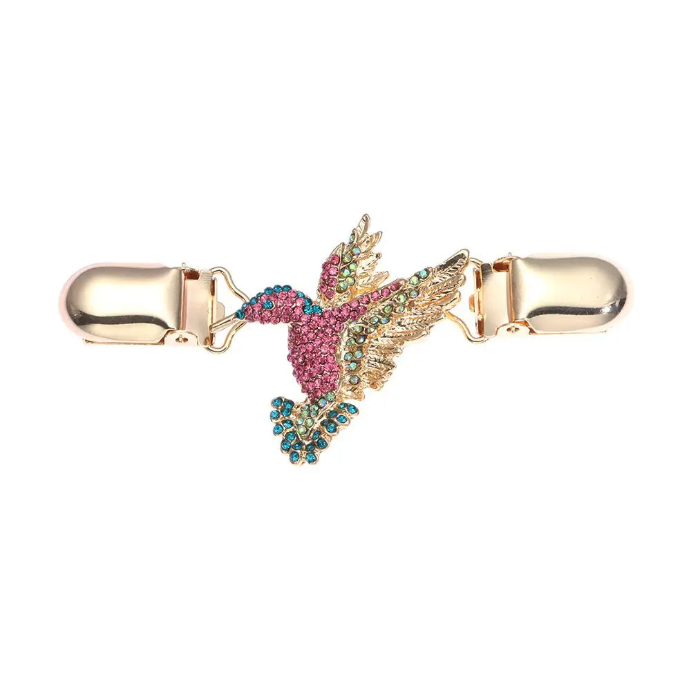 Women Carved Flower Cardigan Sweater Blouse Shawl Clips Shirt Collar Shawl Brooch Retro Duck Clip Clasps Charm Accessories Gift - Metal color Style 7