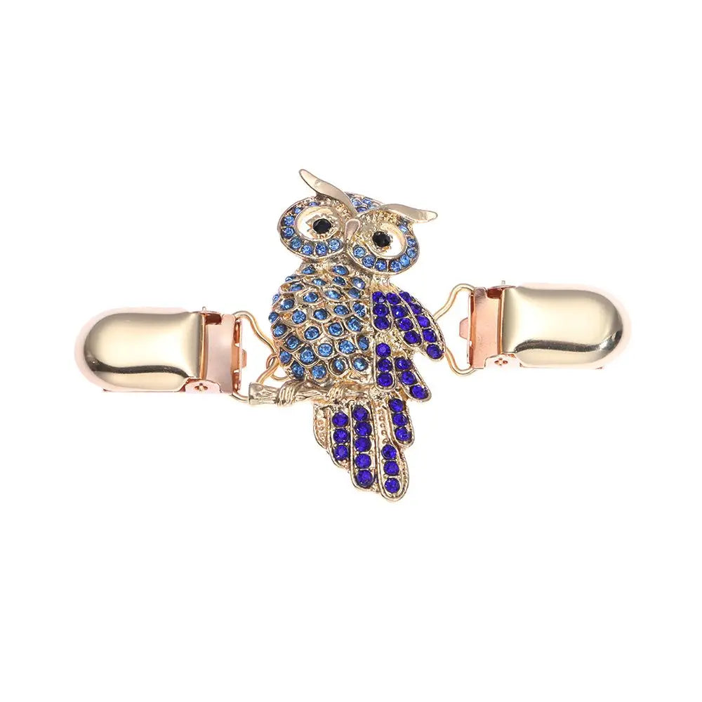 Women Carved Flower Cardigan Sweater Blouse Shawl Clips Shirt Collar Shawl Brooch Retro Duck Clip Clasps Charm Accessories Gift - Metal color Style 1