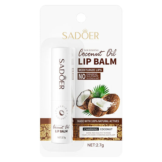 SADOER Vitamin C Aloe Coconut Lip Balm Moisturizing Anti Cracking Hydrating Repair Nourishing Lipstick Lips Skin Care Products - Color Coconut