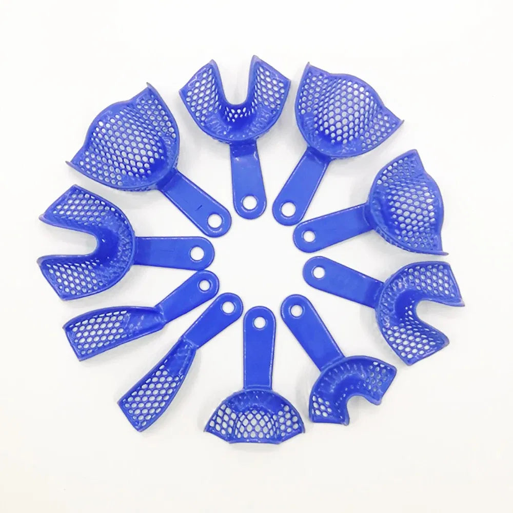 Color: green - Dental Impressions Tray Plastic-Steel Teeth Holders Dentistry Instrument Oral Hygiene Dentist Materials Dental Trays Tools