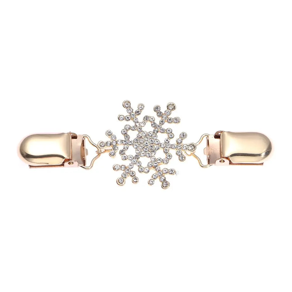 Women Carved Flower Cardigan Sweater Blouse Shawl Clips Shirt Collar Shawl Brooch Retro Duck Clip Clasps Charm Accessories Gift - Metal color Style 6