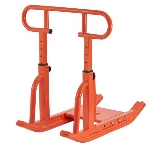 Weight Sled, Steel Power Sled, Fitness Training Sleds for Athletic Exercise Speed Improvement, Workout Equipment with Adjustable Height Handle, Compatible with 1/2 in Weight Plates, Orange