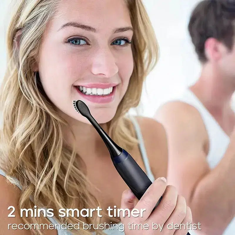Color: Brown - Toothink Electric Toothbrush Smart Timing Tooth Brush Rechargeable Teeth Clean Whitening Sonic Toothbrush With Replacement Head
