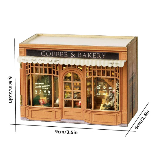 DIY Miniature Doll House 3D Puzzle Small House Assembly Building Model Kit Toys Home With Furniture Lighting Wooden Crafts Gifts - Color MINI-111 no cover