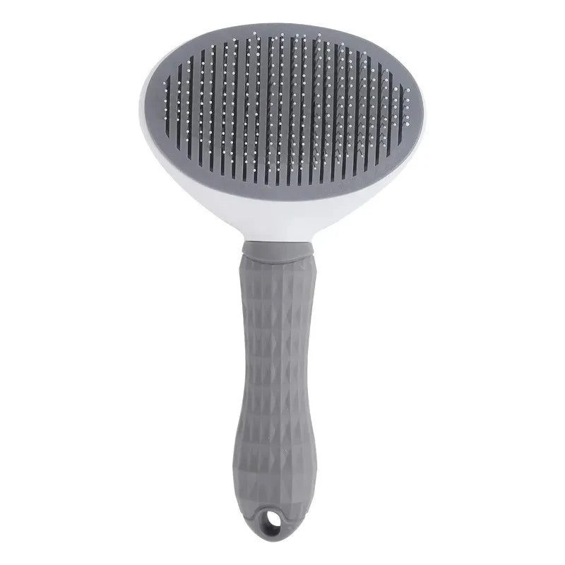 Pet Dog Brush Cat Comb Self Cleaning Pet Hair Remover Brush For Dogs Cats Grooming Tools Pets Dematting Comb Dogs Accessories - Color Gray