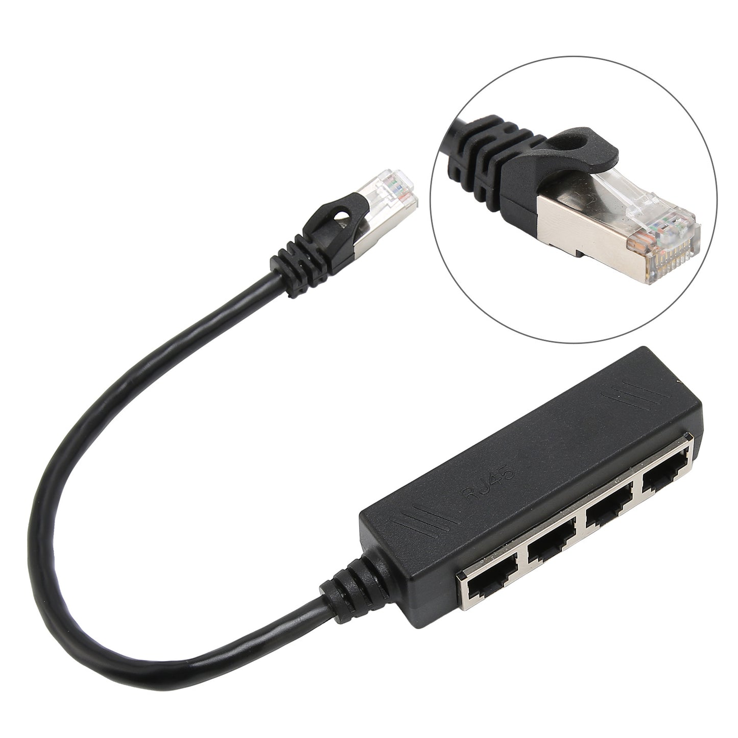 RJ45 Ethernet Splitter Cable One Point Four Ethernet Cable Splitter ABS PCB RJ45 Splitter Adapter for Laptop