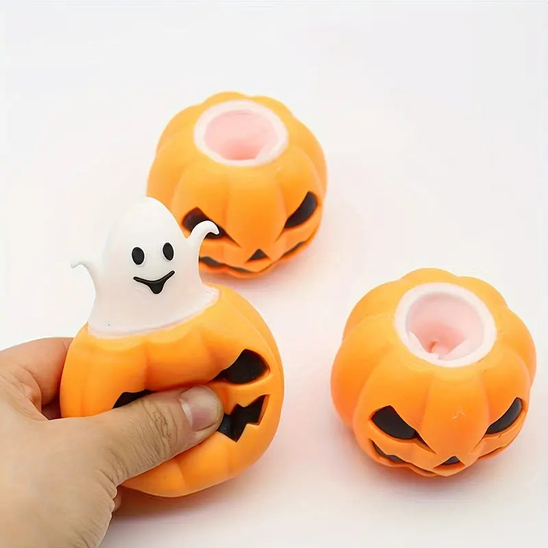 2pcs Halloween Pumpkin Squeeze Toys - Spooky Relax, Perfect for Youngsters Party Favors and Decorations