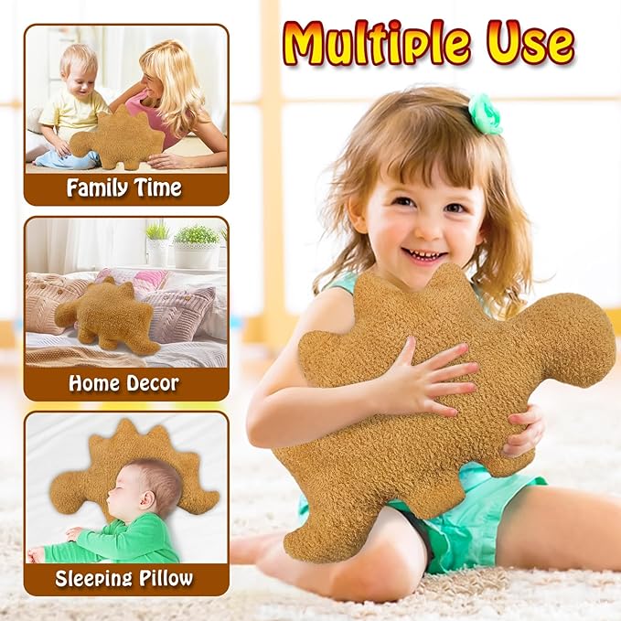 Dinosaur Nugget Pillow, Dinosaur Chicken Nuggets Pillow Is Funny Birthday Gifts For Teens, 18 Inch Stegosaurus Dino Chicken Nugget Plush, Novelty Funny Throw Pillows Are Funny