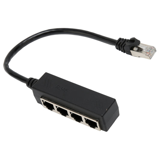 RJ45 Ethernet Splitter Cable One Point Four Ethernet Cable Splitter ABS PCB RJ45 Splitter Adapter for Laptop